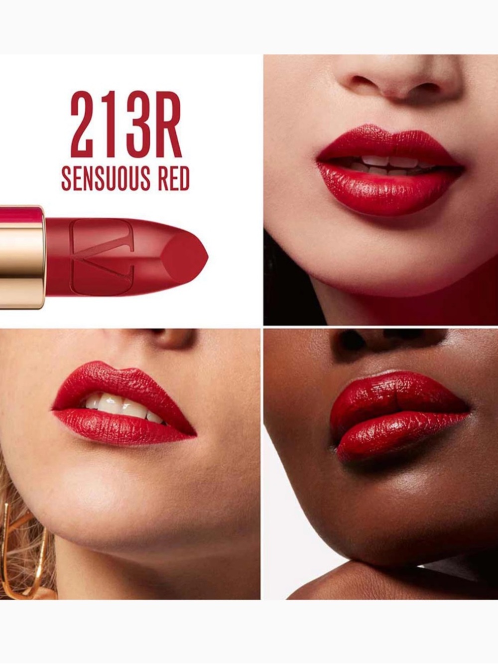 VALENTINO 213R Sensuous Red Rosso satin REFILLABLE LIPSTICK